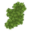 Ireland map of Clover. shamrock Irish land area