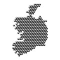 Ireland map from 3D black cubes isometric abstract concept, square pattern, angular geometric shape. Vector illustration