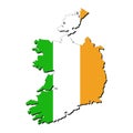 Ireland map flag Royalty Free Stock Photo