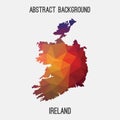 Ireland map in geometric polygonal,mosaic style.