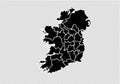 Ireland map - High detailed Black map with counties/regions/states of ireland. ireland map isolated on transparent background Royalty Free Stock Photo