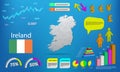 Ireland map info graphics - charts, symbols, elements and icons collection. Detailed ireland map with High quality business