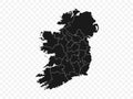 Ireland map on transparent background. Vector illustration Royalty Free Stock Photo