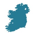 Ireland map vector illustration isolated on white. Ireland blue contour