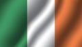 Ireland national wavy flag vector illustration