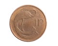 Ireland one penny coin on a white isolated background Royalty Free Stock Photo