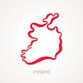 Ireland - Outline Map Royalty Free Stock Photo