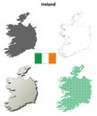 Ireland outline map set Royalty Free Stock Photo