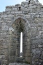 Ireland ruins window and cross 1 Royalty Free Stock Photo