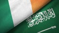 Ireland and Saudi Arabia flags textile cloth