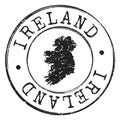 Ireland Silhouette Postal Passport. Stamp Round Vector Icon Map. Design Travel Postmark.