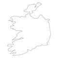 Ireland - solid black outline border map of country area. Simple flat vector illustration Royalty Free Stock Photo