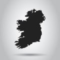 Ireland vector map. Black icon on white background. Royalty Free Stock Photo