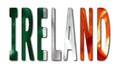 Ireland Word With Flag Texture