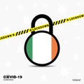 IrelandLock DOwn Lock Coronavirus pandemic awareness Template