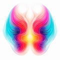 Iridescent Abstract Swirls: Psychedelic Portraits In Zen Buddhism Style
