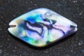Iridescent bead from haliotis shell on dark Royalty Free Stock Photo