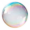 Iridescent bubble isolated on white background Royalty Free Stock Photo