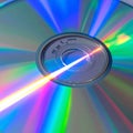 Iridescent CD with Rainbow Light Reflection Royalty Free Stock Photo