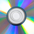 Iridescent CD Surface with Rainbow Light Spectrum Royalty Free Stock Photo