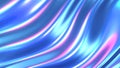 Iridescent chrome wavy gradient cloth fabric abstract background, ultraviolet holographic foil texture, liquid surface, ripples,