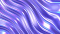 Iridescent chrome wavy gradient cloth fabric abstract background, ultraviolet holographic foil texture, liquid surface, ripples,