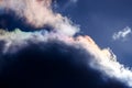 Iridescent Cloud Edge Against Dark Blue Sky Royalty Free Stock Photo