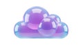 Iridescent Cloud Icon with Bubbles Royalty Free Stock Photo