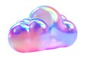 Iridescent Cloud Shape isolated on transparent background, abstract concept, realistic illustration Royalty Free Stock Photo