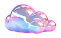 Iridescent Cloud Shape isolated on transparent background, abstract concept, realistic illustration Royalty Free Stock Photo