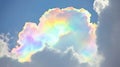 Iridescent cloud, sky, rainbow, sunlight, weather, nature, background, design Royalty Free Stock Photo