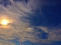 Iridescent cloud and sunlight