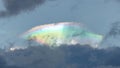 Iridescent clouds. It\'s a natural phenomenon. sky and clouds. a rare optical phenomenon in the atmosphere