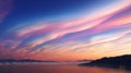 Iridescent clouds view, landscape of a colorful sky weather phenomena