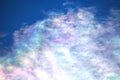 Iridescent clouds in the sky on a winters day