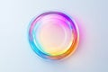 Iridescent concentric glass discs creating vibrant rainbow pattern
