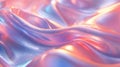 Iridescent Crinkled Fabric with smooth waves. Soft pastel pink, gold, blue background. AI Generated