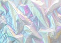 Iridescent Crinkled White Holographic Foil Texture With Colorful Reflections. Generative AI