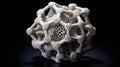 Iridescent Enigma: The Hypnotic White Biogenic Dodecahedron