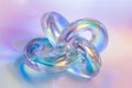 Iridescent glass knot with ethereal glow.