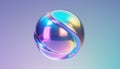 Iridescent Glossy Abstract 3D Sphere on Gradient Background Royalty Free Stock Photo