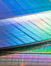 Iridescent Glow of a Silicon Microchip Wafer Royalty Free Stock Photo