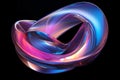 Iridescent Holographic Crystal Shapes with Gradient Texture in Motion, 3D Illustration