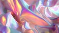 Iridescent holographic fabric texture with flowing pastel colors Royalty Free Stock Photo