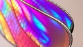 Iridescent insect wing: Macro detail and colors. Stock Photo, Generative AI