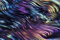 Iridescent liquid metal surface with ripples. Abstract background. Generative AI.