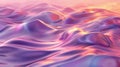 Iridescent liquid with smooth waves. Soft pastel purples, pinks, and peach background. AI Generated