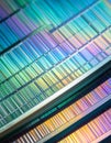 Iridescent Microchip Wafer Surface Royalty Free Stock Photo