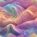 An iridescent pastel-multicolored fractal pattern based on abstract curves Royalty Free Stock Photo