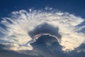 Iridescent pileus cloud or irisation clouds. The beautiful natural phenomenon